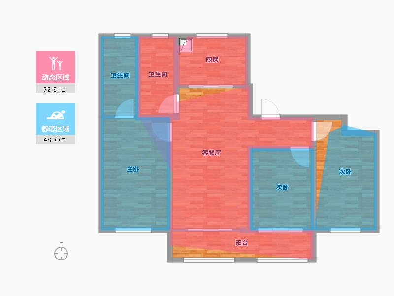 河北省-保定市-枫林雅苑-93.43-户型库-动静分区