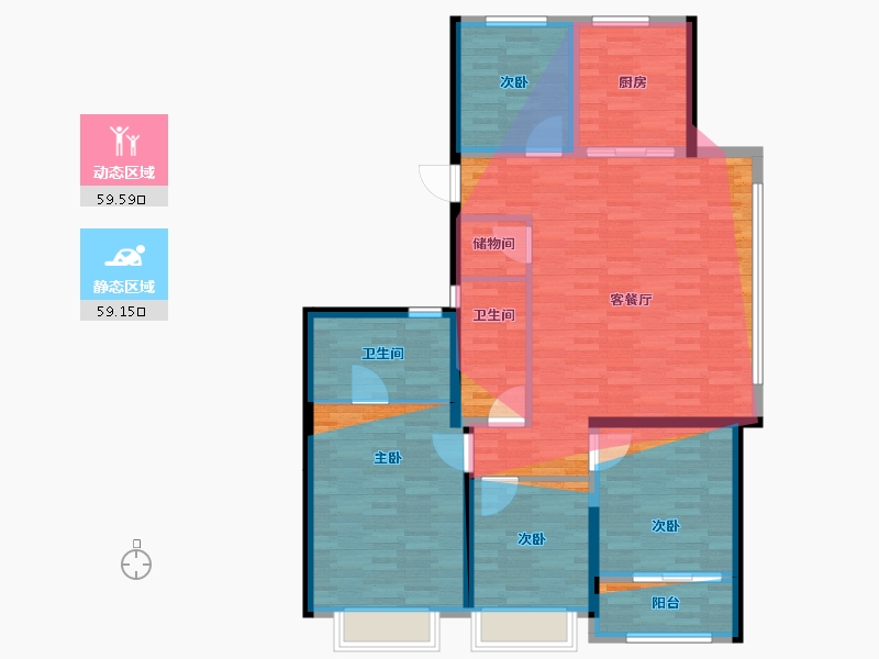 浙江省-嘉兴市-绿城·锦玉园-123.20-户型库-动静分区