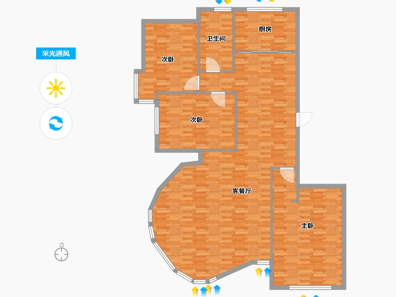 河北省-秦皇岛市-碧水华庭-184.00-户型库-采光通风