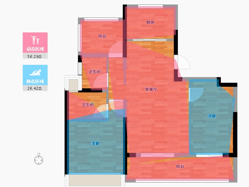 海南省-三亚市-保利·伴山瑧悦-81.52-户型库-动静分区