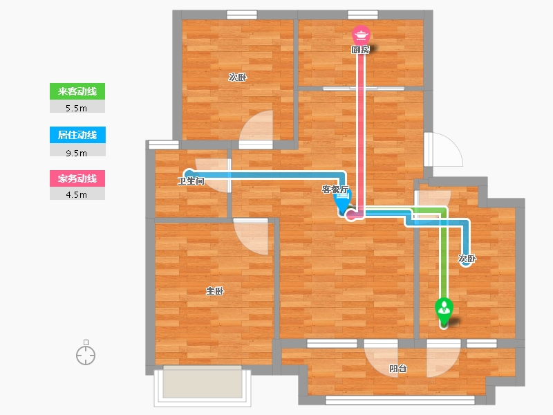 河北省-廊坊市-福喜雅苑-73.03-户型库-动静线