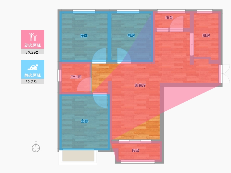 河南省-郑州市-荣邦城-南区-86.40-户型库-动静分区