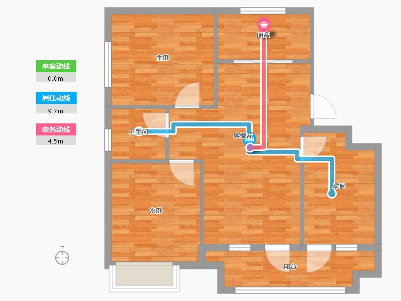 河北省-廊坊市-福喜雅苑-76.32-户型库-动静线