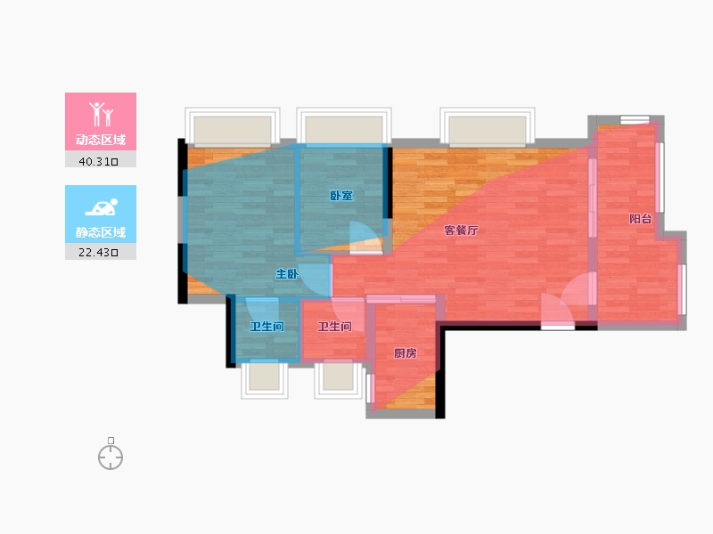 广东省-佛山市-城发·灯湖悦园-65.84-户型库-动静分区