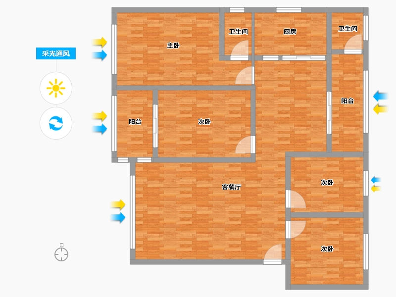 湖南省-湘西土家族苗族自治州-卫计局宿舍-145.00-户型库-采光通风