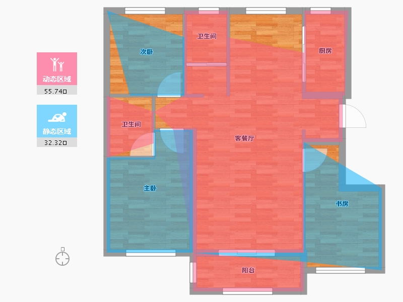 河北省-张家口市-蔚州九里-94.94-户型库-动静分区