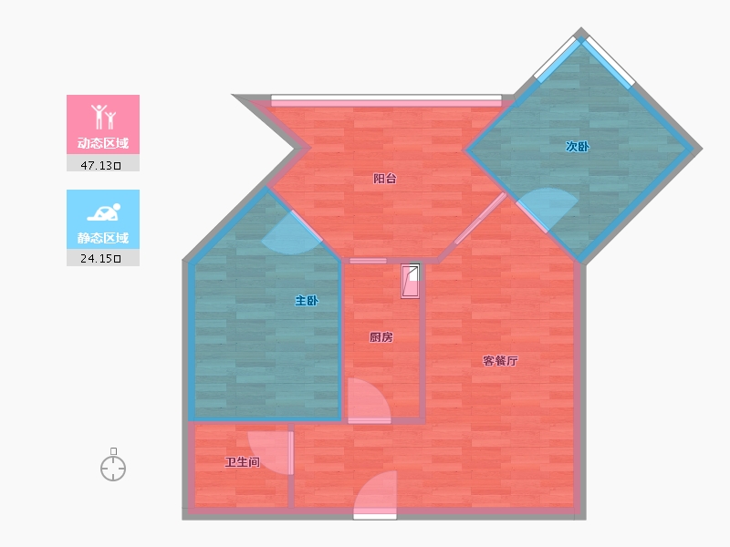 四川省-成都市-君雁优禾-62.80-户型库-动静分区