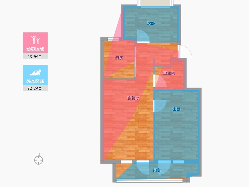 河北省-廊坊市-福喜雅苑-64.70-户型库-动静分区