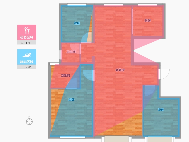 新疆维吾尔自治区-哈密地区-水岸至臻-104.72-户型库-动静分区