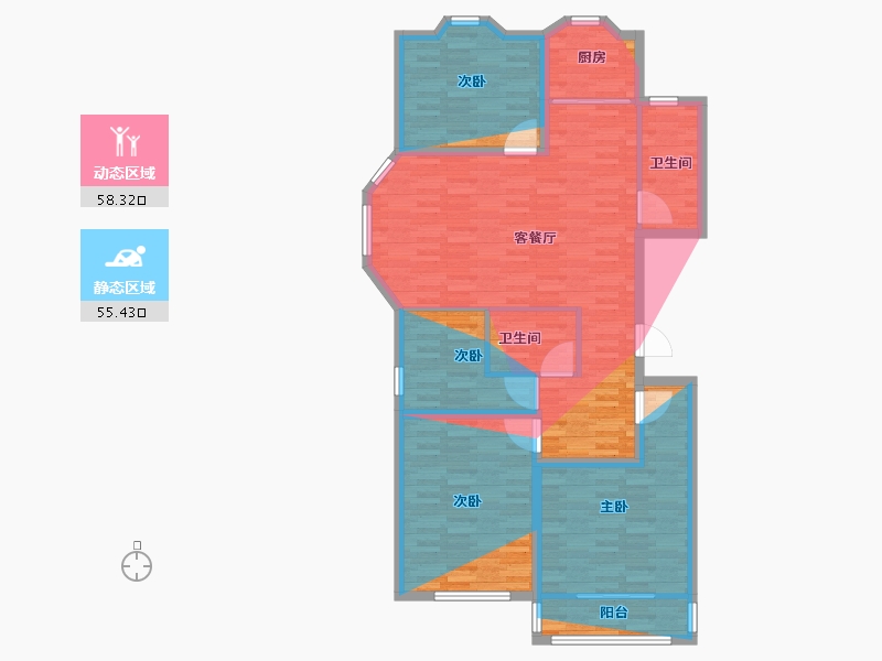 山东省-威海市-青青小城-135.76-户型库-动静分区