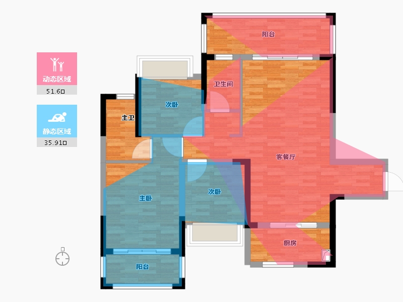 广西壮族自治区-贵港市-华控恒力尊府-115.00-户型库-动静分区