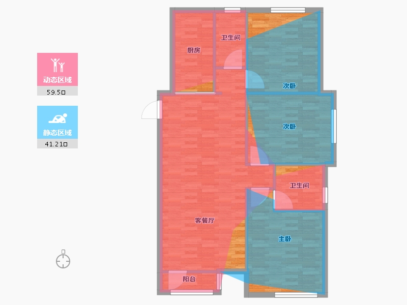 河北省-廊坊市-鸿坤理想城-3期-108.00-户型库-动静分区