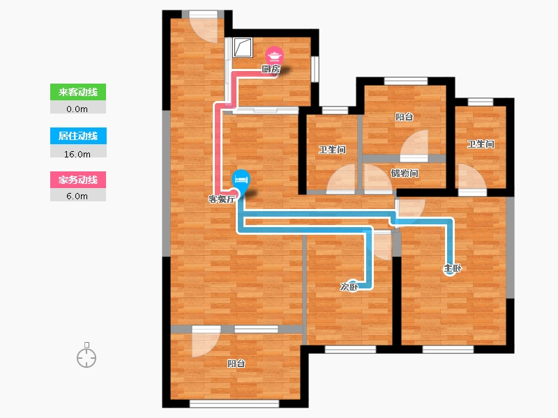 陕西省-西安市-中海·锦业元晟-91.17-户型库-动静线