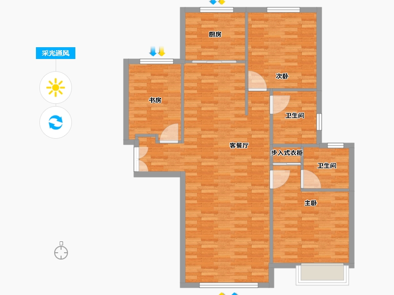 北京-北京市-复地通运府-86.00-户型库-采光通风