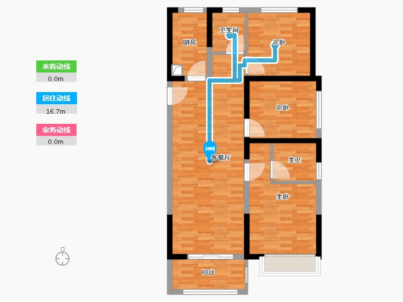 河南省-郑州市-白鹭源春晓十六号院-85.84-户型库-动静线