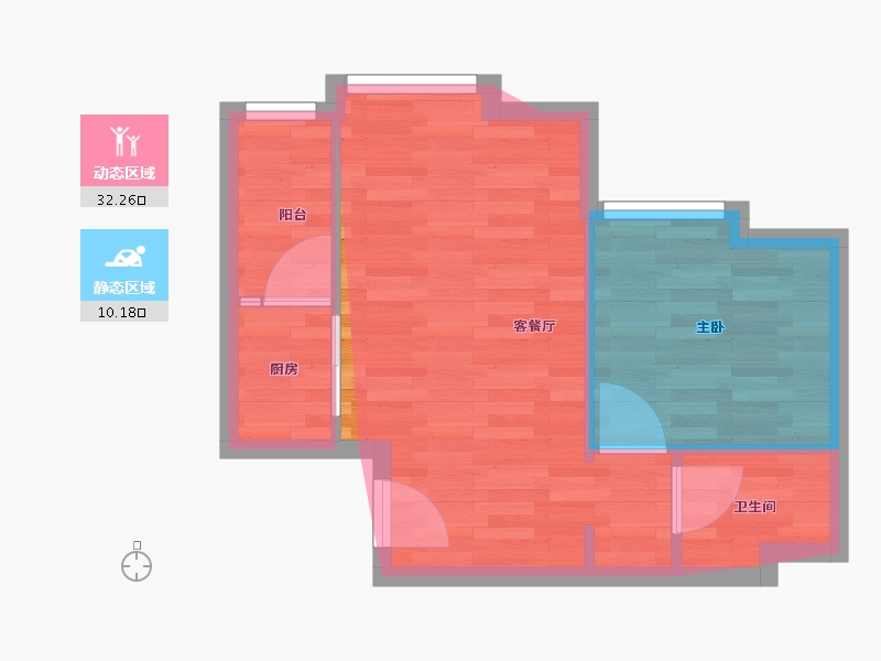 浙江省-宁波市-万达公寓-41.15-户型库-动静分区