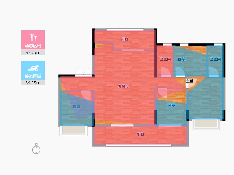 陕西省-延安市-邦泰·臻境-114.43-户型库-动静分区