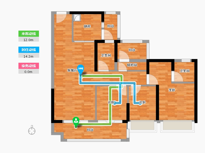 广东省-韶关市-碧桂园太阳城销售中心-97.45-户型库-动静线