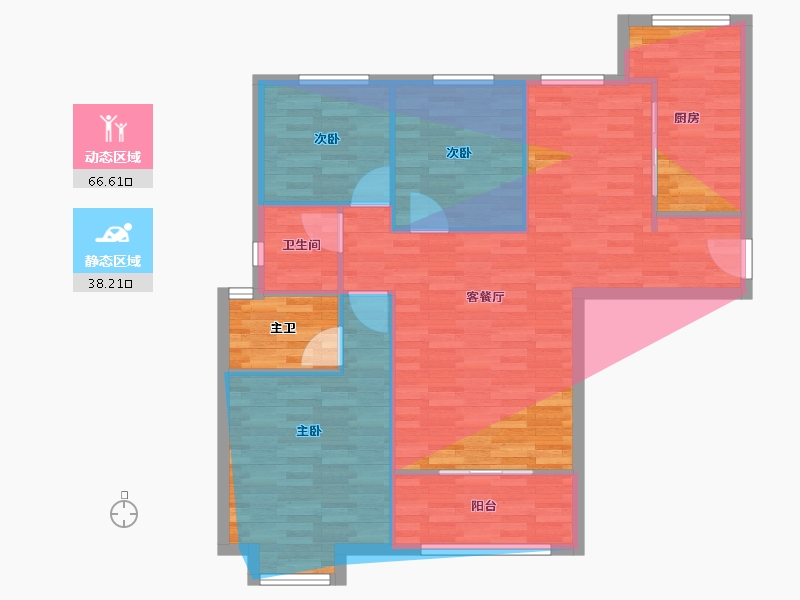 湖北省-武汉市-中海万锦江城-104.77-户型库-动静分区