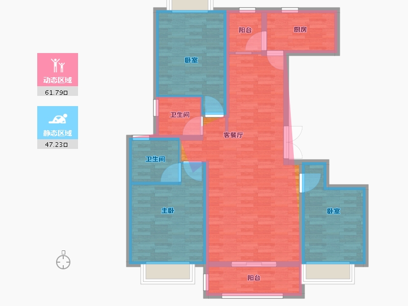 河南省-驻马店市-书香苑-108.80-户型库-动静分区