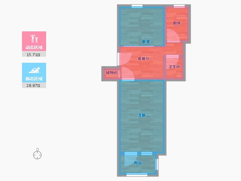 北京-北京市-左家庄三区-39.00-户型库-动静分区