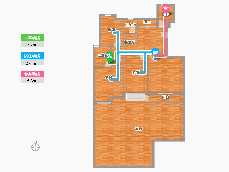 湖南省-长沙市-天和家园-120.00-户型库-动静线