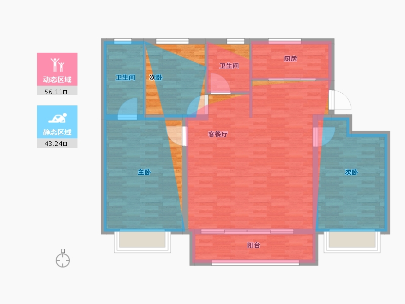 河北省-廊坊市-福喜雅苑-98.14-户型库-动静分区