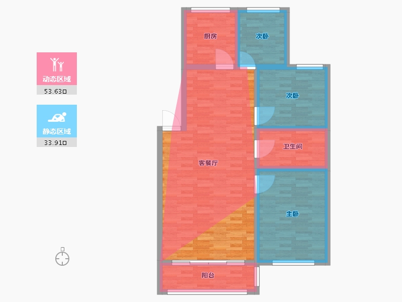 山西省-晋城市-汇仟A区-88.00-户型库-动静分区