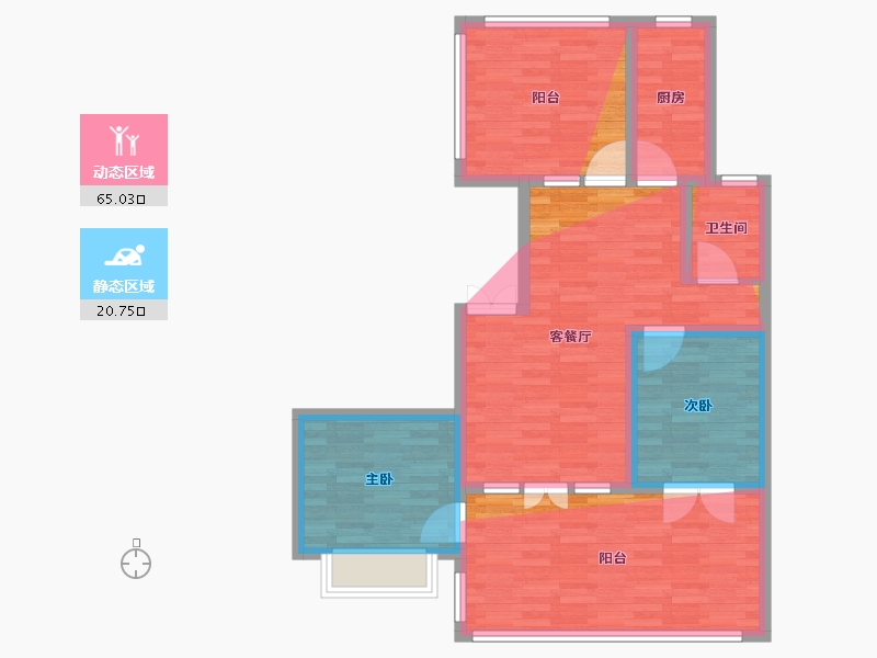 甘肃省-兰州市-观樾一品-81.98-户型库-动静分区