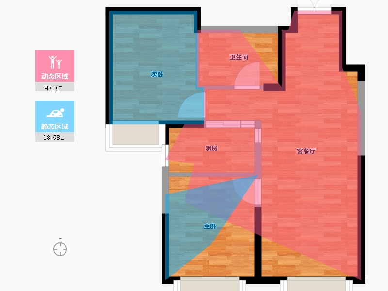 新疆维吾尔自治区-乌鲁木齐市-交旅·天昆府-62.97-户型库-动静分区