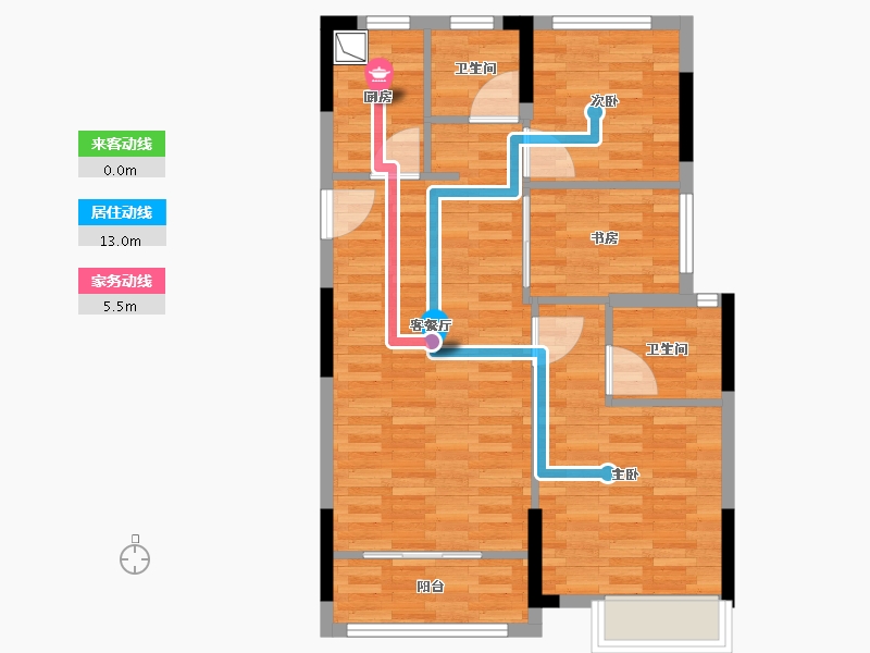 浙江省-金华市-婺城城投文晖雅居-71.20-户型库-动静线