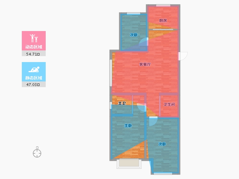 内蒙古自治区-呼和浩特市-巨华融城百汇-112.80-户型库-动静分区