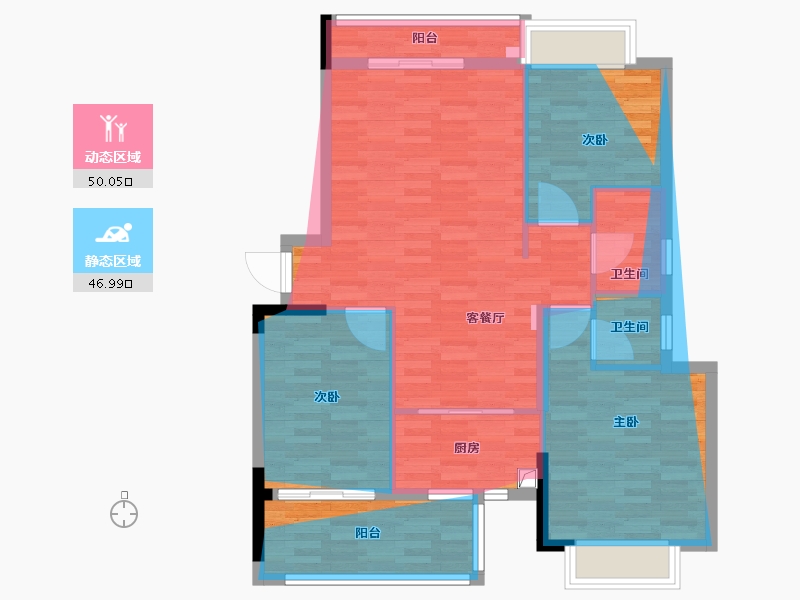 福建省-漳州市-融邦外滩壹号-89.42-户型库-动静分区