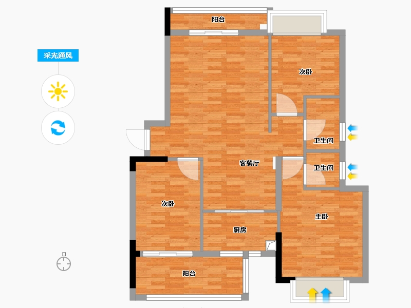 福建省-漳州市-融邦外滩壹号-89.42-户型库-采光通风