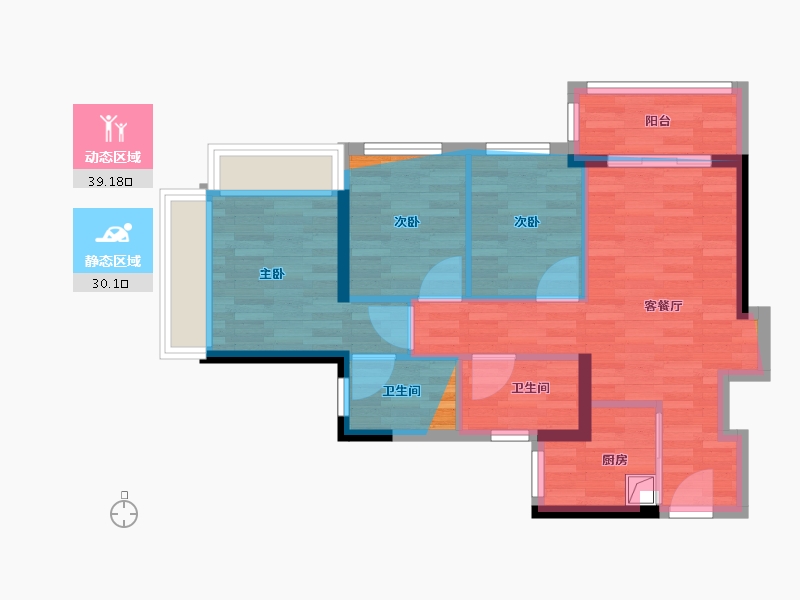 广东省-深圳市-中建·观玥-62.22-户型库-动静分区