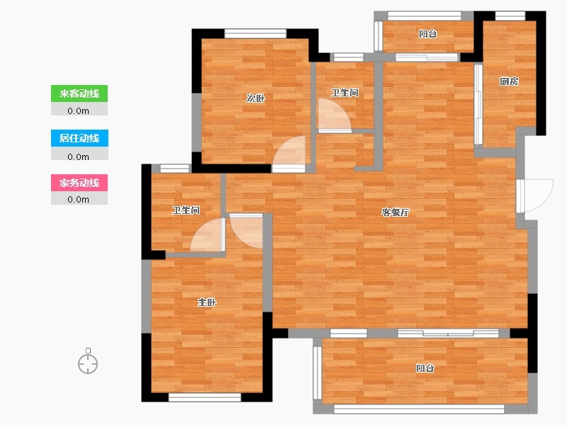 四川省-德阳市-锦利锦御府二期-86.95-户型库-动静线