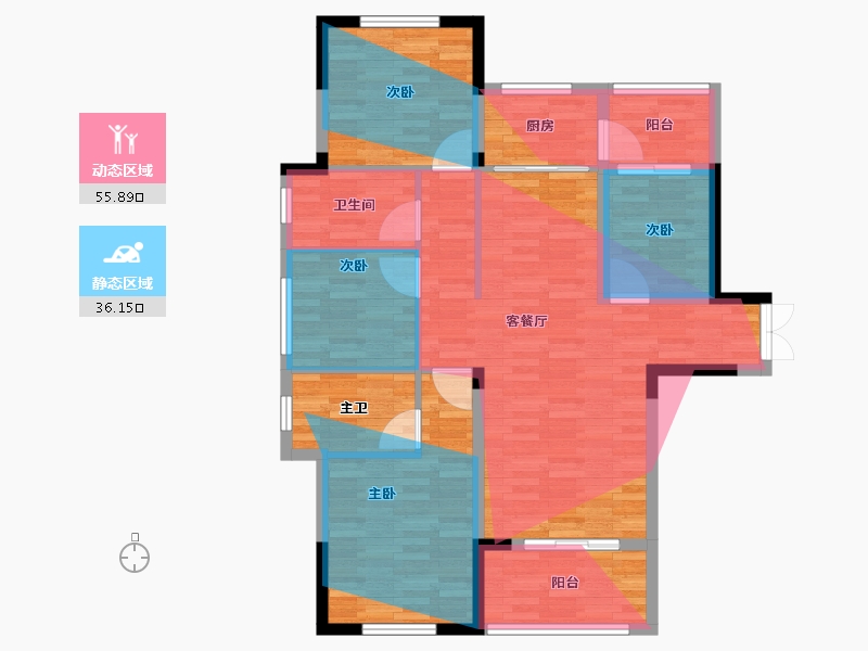 湖北省-十堰市-名城御景园-99.50-户型库-动静分区