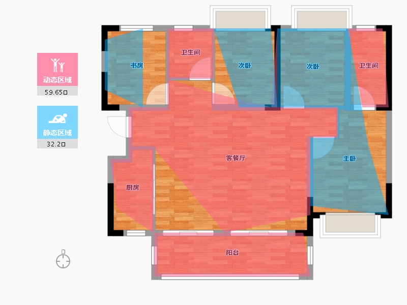 四川省-成都市-源昌幸福里-99.75-户型库-动静分区