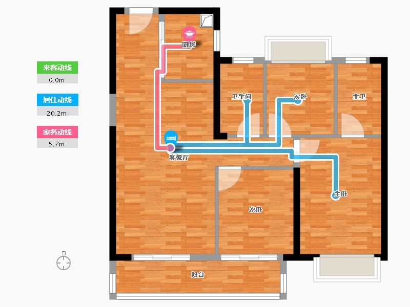 湖北省-武汉市-华侨城红坊｜云岸-91.65-户型库-动静线