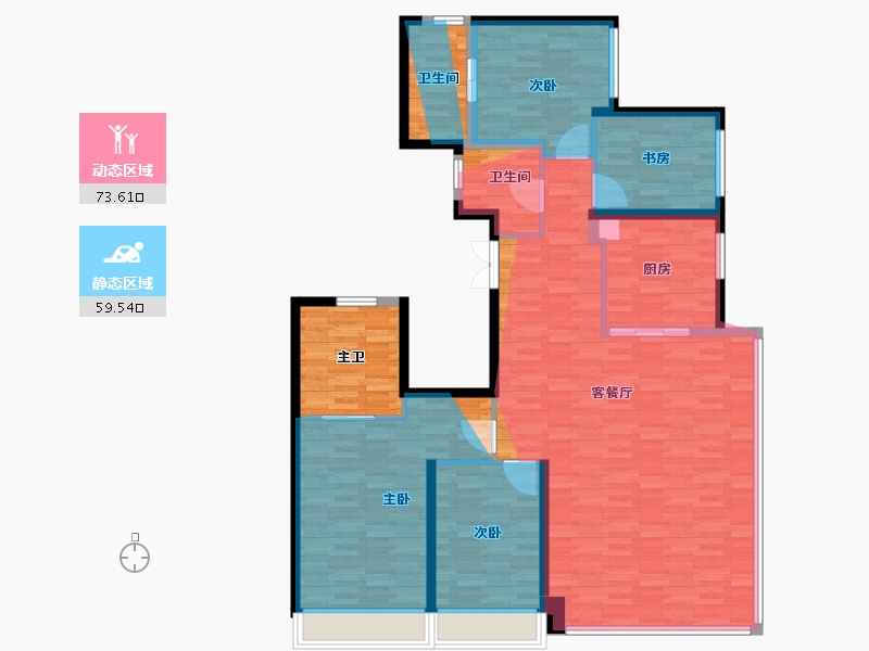 河南省-郑州市-美盛·臻湾一品-134.00-户型库-动静分区