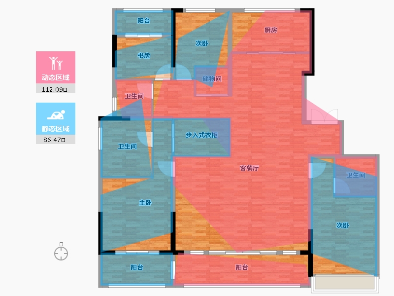 浙江省-台州市-城发·江畔雲墅-200.41-户型库-动静分区