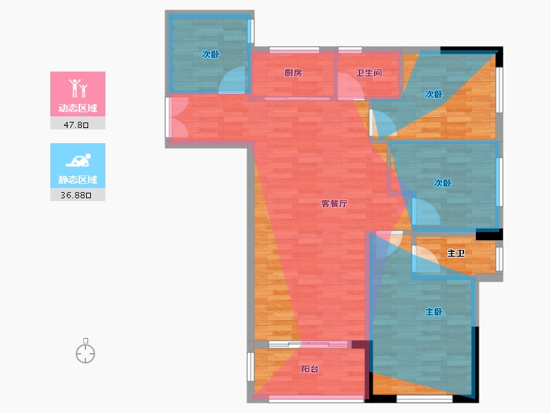 湖北省-十堰市-名城御景园-92.96-户型库-动静分区