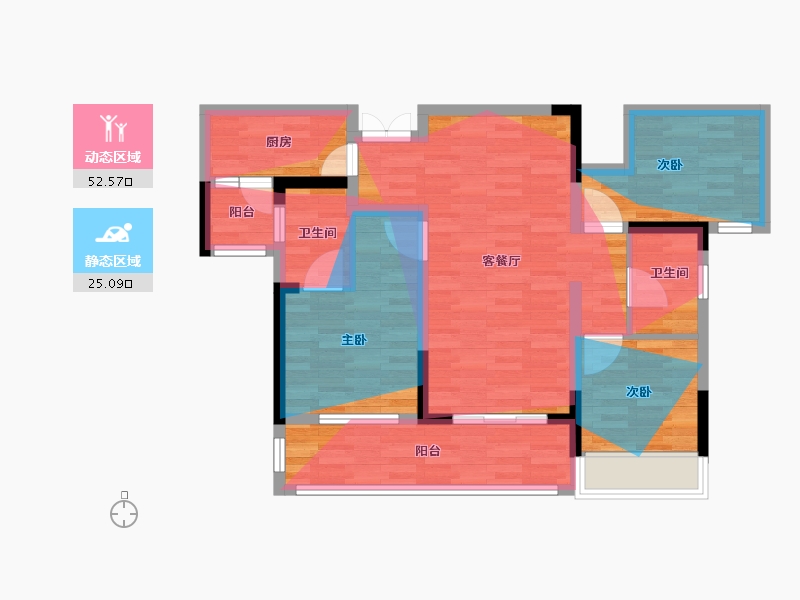 四川省-德阳市-锦利锦御府二期-78.37-户型库-动静分区