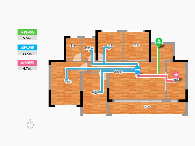 四川省-成都市-星河WORLD九墅-115.53-户型库-动静线