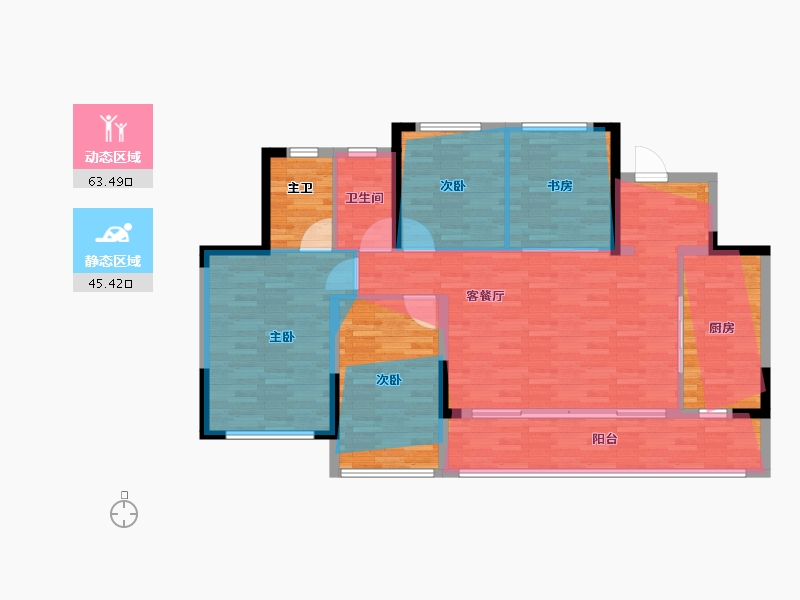 四川省-成都市-星河WORLD九墅-115.53-户型库-动静分区