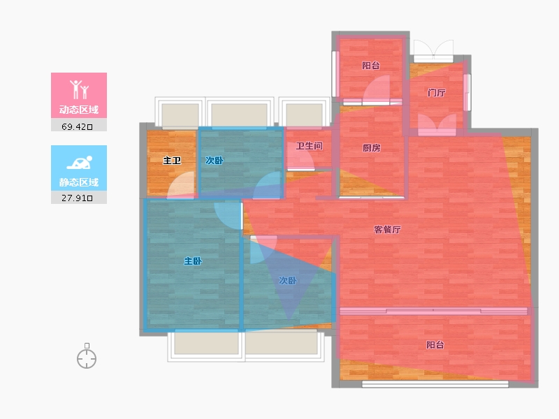 云南省-曲靖市-美景公园城·青岸-98.99-户型库-动静分区