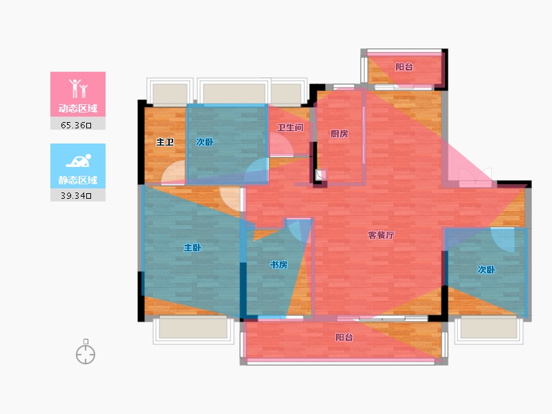 湖北省-荆州市-城发·寅宾苑-113.13-户型库-动静分区