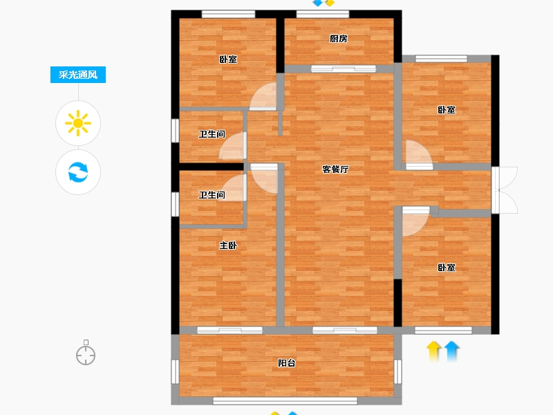 云南省-西双版纳傣族自治州-望山居-109.45-户型库-采光通风