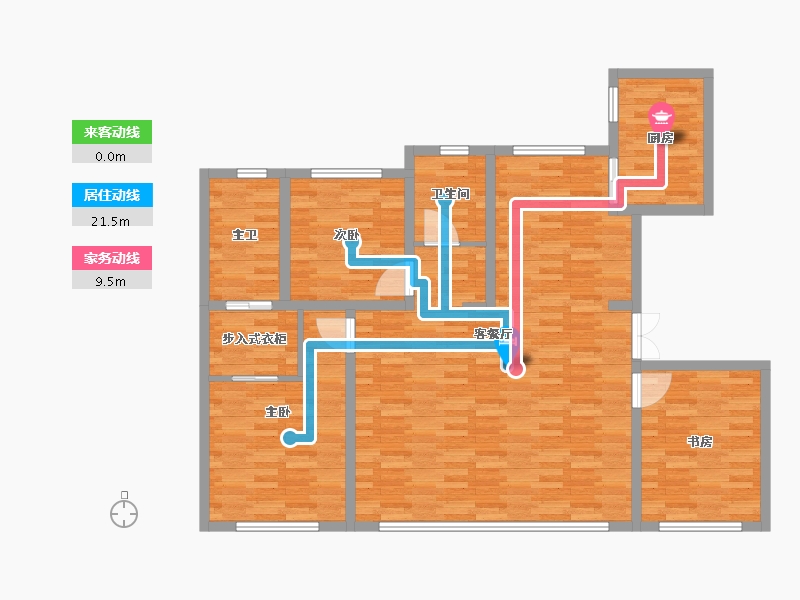 黑龙江省-齐齐哈尔市-新鹤城华玉府幸福里-114.19-户型库-动静线