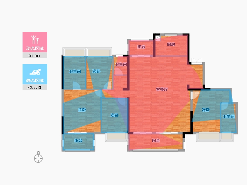 贵州省-遵义市-万达生态城-173.27-户型库-动静分区